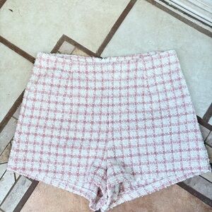 Windsor Pink and White High Waist Shorts